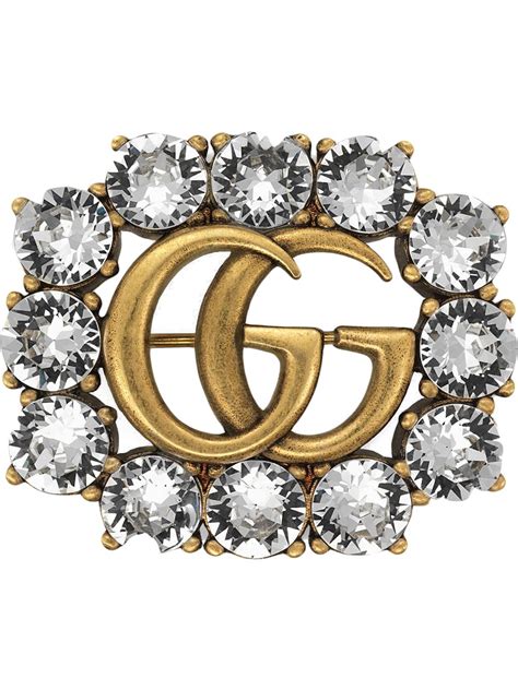 gucci metal double g broach|Gucci Brooches .